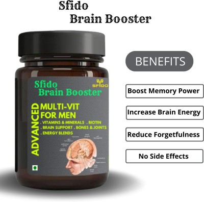 Zemaica Healthcare Sfido Brain Booster, Multivitamin for Men, Bones & Joints, Capsule, Pack of 1(30 Capsules)