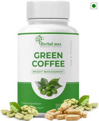 Herbal max Green Coffee Extract for Natural & Organic Weight Management - 60 Caps (Pack Of 1)(60 No)