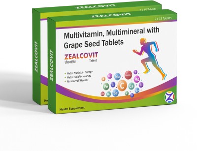 Zeal Pharmacure Multivitamin, Multimineral With Grape Seed Tablets | Pack Of 2(2 x 30 Tablets)