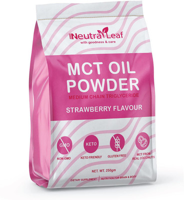 Neutraleaf MCT Oil Powder for Keto Friendly Diet Strawberry (1 Scoop per Day)(250 g)