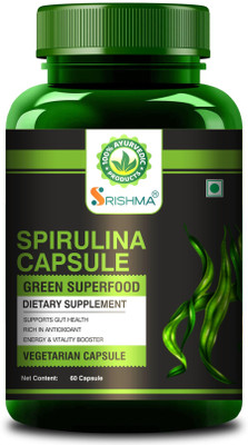 Srishma Spirulina Capsule | GreenSuper Food For Weight Management & Immunity Booster(60 Capsules)