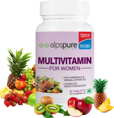 ALPSPURE Nutra Multivitamin for Women, Health Booster with Herbal Extracts and Minerals(60 Tablets)