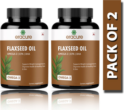 EraCure Flaxseed extract Capsules Omega 3 (G243)(2 x 60 Capsules)