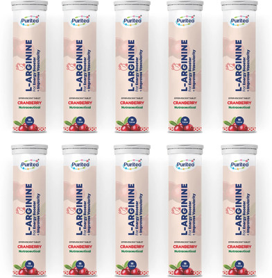 puriteo L- ARGININE CRANBERRY | Improves Performance | boosts stamina(10 x 15 Tablets)