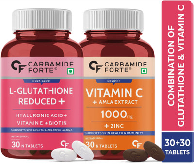 CARBAMIDE FORTE L Glutathione Tablets with Vitamin C from Amla Extract Combo for Skin(60 Tablets)