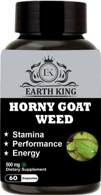 EARTH KING Horny Goat Weed Capsule with Maca Root Extract for Extra Strength – 500mg(60 Capsules)
