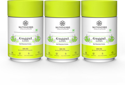Nutriherbs Guggul Extract Support Joint health, Immunity Helps Weight Management(3 x 60 Capsules)