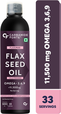 CARBAMIDE FORTE Cold Pressed Flaxseed Omega 3 Capsules with 11500mg Omega 3 6 9 for weight loss(500 ml)