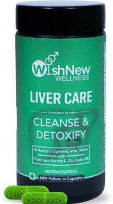 WISHNEW WELLNESS LIVER CARE- Premium Liver Support With Herbal Extracts & Vitamins(60 Capsules)