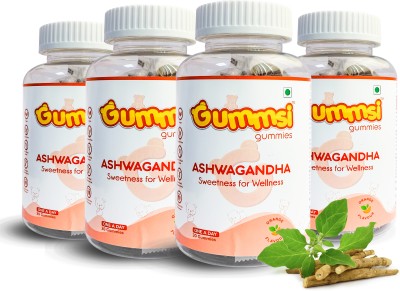 Gummsi Ashwagandha Gummies with Vitamin E for Relaxation & Focus | 4 Months Pack |(4 x 30 No)