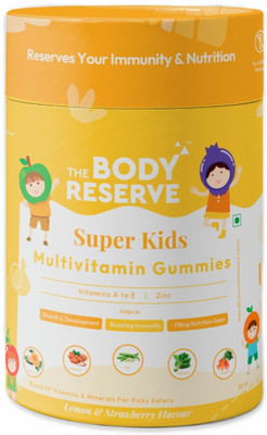 THE BODY RESERVE Super Kids Multivitamin Gummies Strong Immunity & Bones Growth| Vitamins ABCDE(30 No)