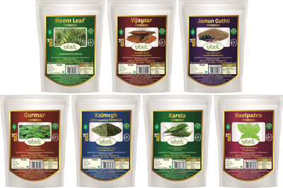 biotic Neem, Vijaysar, Jamun, Gurmar, Kalmegh, Karela, Baelpatra Powder (50gms Each)(7 x 50 g)