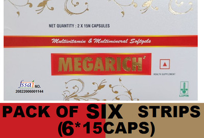Lupin PREMIUM RANGE MEGARICH MULTIVITAMIN CAPSULE FOR MEN AND WOMEN(6*10CAPS)(6 x 10 Capsules)
