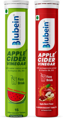 Blubein Apple Cider Vinegar Effervescent Tablets | Multi-Flavor(2 x 15 Tablets)
