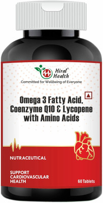 Hiral Health Omega 3 with CoQ10 For Bad Cholesterol, Heart & Cardiovascular(2 x 60 Tablets)
