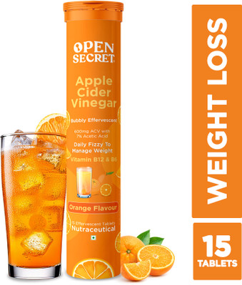 OPEN SECRET Apple Cider Vinegar With Mother for Weight Loss Orange(15 Tablets)