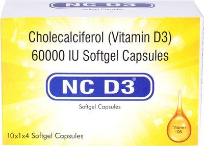 NC D3 Cholecalciferol ( Vitamin D3) 60000 IU Softgel ( 10*1*4))(40 Capsules)