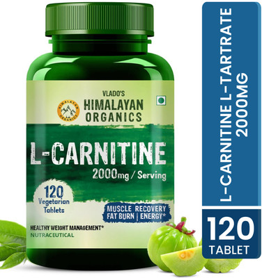 Vlado's Himalayan Organics L Carnitine 2000mg/Serve | Supports Muscle Recovery, Fat Burn & Energy(120 Tablets)
