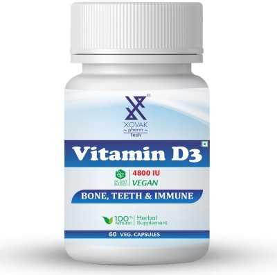 xovak pharma Vitamin D3 Capsules For Boost Immunity, Calcium Absorption, Anti-inflammatory(60 Capsules)