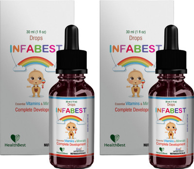 HealthBest Infabest Multivitamins & Minerals Drops for Toddlers | Each 30ml (Pack of 2)(2 x 30 ml)