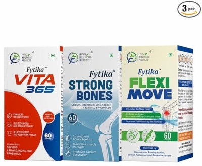 FYTIKA HEALTHCARE PRODUCTS Fytika Vita 365 + Strong Bones + Flexi Move - Combo Pack(3 x 60 Tablets)