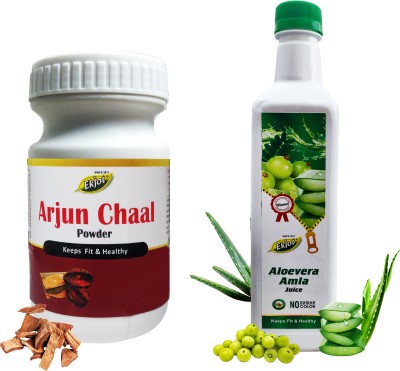 Ekjot Arjun Chal Powder (100g) & Aloe Vera Amla Juice (500ml) | Combo Pack(2 x 1 No)