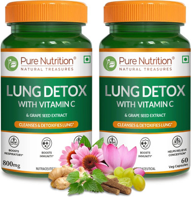 Pure Nutrition Lung Detox with Nettle & Vasaka Leaf for Cleansing Lungs & Immune Defence(2 x 60 Capsules)