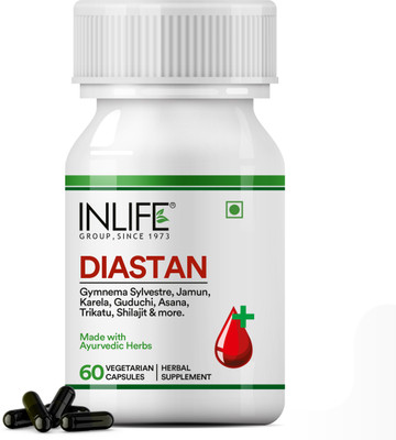 INLIFE Diastan Diabetes Care Vegeterian Capsules|Ayurvedic Herbal Supplements|Men,Women(60 Capsules)