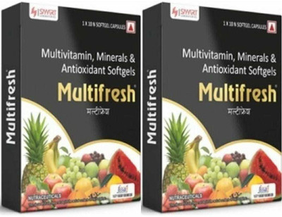 MULTIFRESH Multivitamin- Multiminerals 10 Softgel Capsules pack of ( 2*10 ) 20 sofgels )(2 x 10 Capsules)
