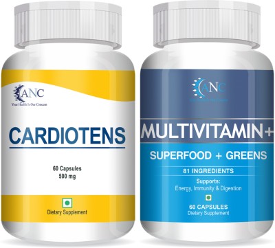 ANC CARDIOTENS with Arjuna Extract Heart Health & Multivitamin for Immunity(2 x 60 Capsules)