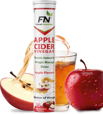 Floral Nutrition Apple Cider Vinegar 20 Effervescent Weight Loss tablet with Vitamin C Vinegar(20 No)