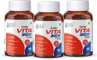 FYTIKA Vita 365, 3 in 1 Multivitamin - (Pack of 3) 60 tablets each(3 x 60 Tablets)