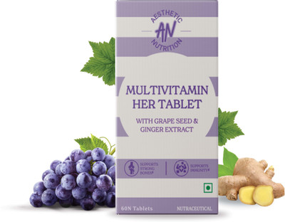 Aesthetic Nutrition Multivitamin Her with Grape Seed, Ginger Extract, Enhanced Health and Beauty(60 Tablets)