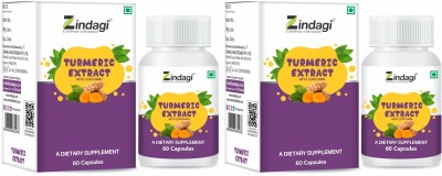 Zindagi Turmeric Extract Capsules With Curcumin | Maintain Healthy Joints|(2 x 60 Tablets)