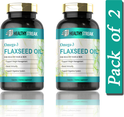 Healthy Streak Flaxseed extract Capsules Omega 3 (H196)(2 x 60 Capsules)