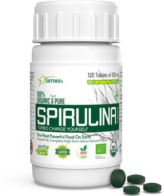 skytag bioteq SKYTAG’s ORGANIC SPIRULINA TABLETS(120 Tablets)