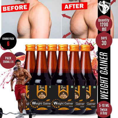 7Herbmaya Gaining Juice ayurvedic ultimate weight gainer Juice unisex improves muscles(6 x 200 ml)