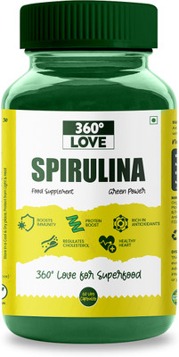 360 LOVE Spirulina Supplement Green Food Weight Management & Immunity Booster - 2(2 x 60 Capsules)