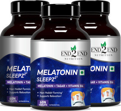 End2End Nutrition Melatonin With Tagar to Help You Fall Asleep Faster Deep(3 x 60 Tablets)
