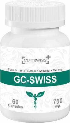 CUTISWISS GC-SWISS Capsules of Pure Extracts of Garcinia Cambogia 750 mg.(60 Capsules)
