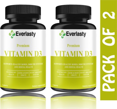 Everlasty Plant Based Vitamin D3 K2 MK7 Supplement Veg (G227)(120 Tablets)