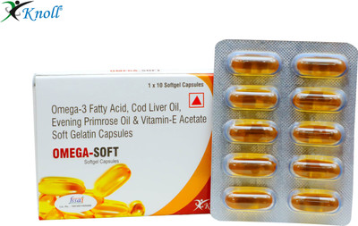 Knoll Omega-Soft omega-3, cod liver (Fish Oil), Evening Primrose & Vitamin E(2 x 10 Capsules)