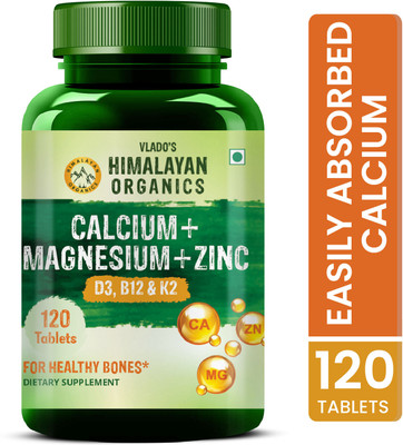 Vlado's Himalayan Organics Calcium+Magnesium+Zinc D3 & B12 120 Tablet(120 No)