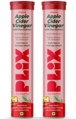 THE PLANT FIX PLIX Apple Cider Vinegar Effervescent Tablet with mother,Vit B6 & B12 for weight loss(2 x 15 No)
