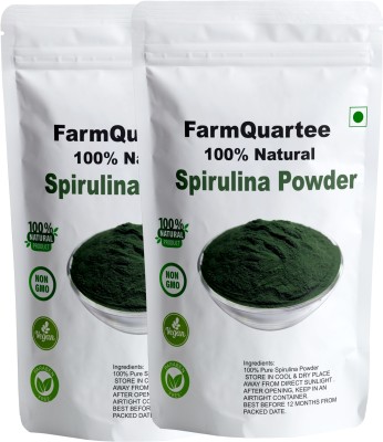 FarmQuartee Organic Spirulina Powder with Vitamin , Zinc , Iron - Superfood (100 gram X 2 )(200 g)