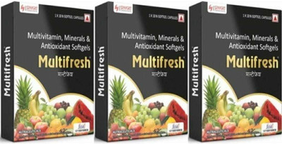 MULTIFRESH Multivitamin- Multiminerals 10 Softgel Capsules pack of ( 3*10 ) 30 sofgels(3 x 10 Capsules)