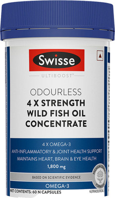 Swisse 4X Strength Fish Oil-1800MG Omega 3 for Joint, Heart, Brain & Eye Health(60 Tablets)