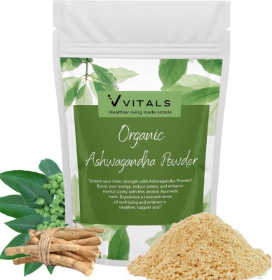 Vvitals Organic Ashwagandha Root Powder for Vitality, Strength & Stress Management(100 g)