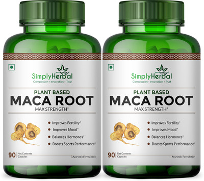 Simply Herbal Maca Root Extract 800 Mg Veg Capsules(2 x 90 No)