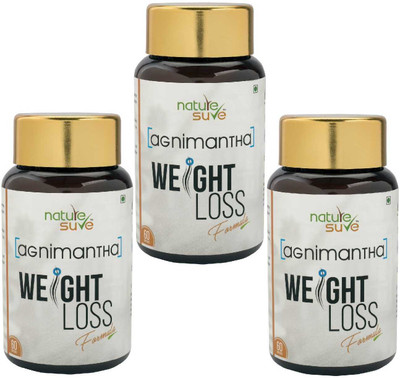 Nature Sure Agnimantha Weight Loss Formula for Men & Women - 3 Packs (3 x 60 Capsules)(3 x 60 No)